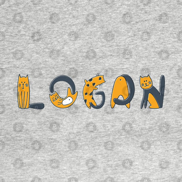 Logan | Girl Name | Cat Lover | Cat Illustration by LisaLiza